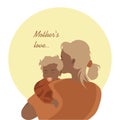 Mother hugs her baby tenderly mothers day card